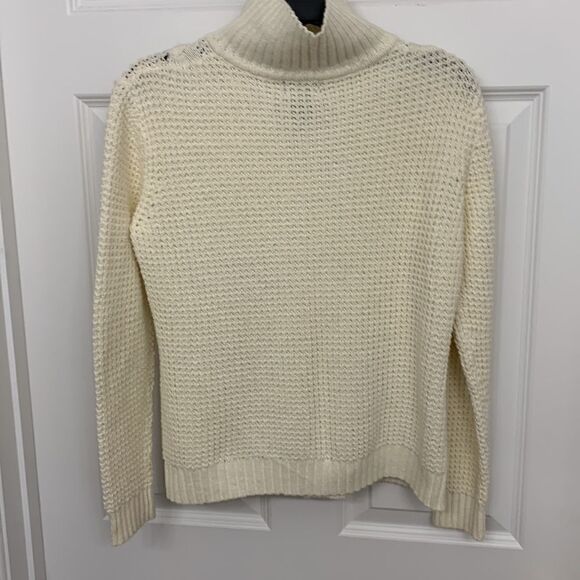 Designers Studio Originals Size Small zip up cream color cardigan VINTAGE - Picture 2 of 6